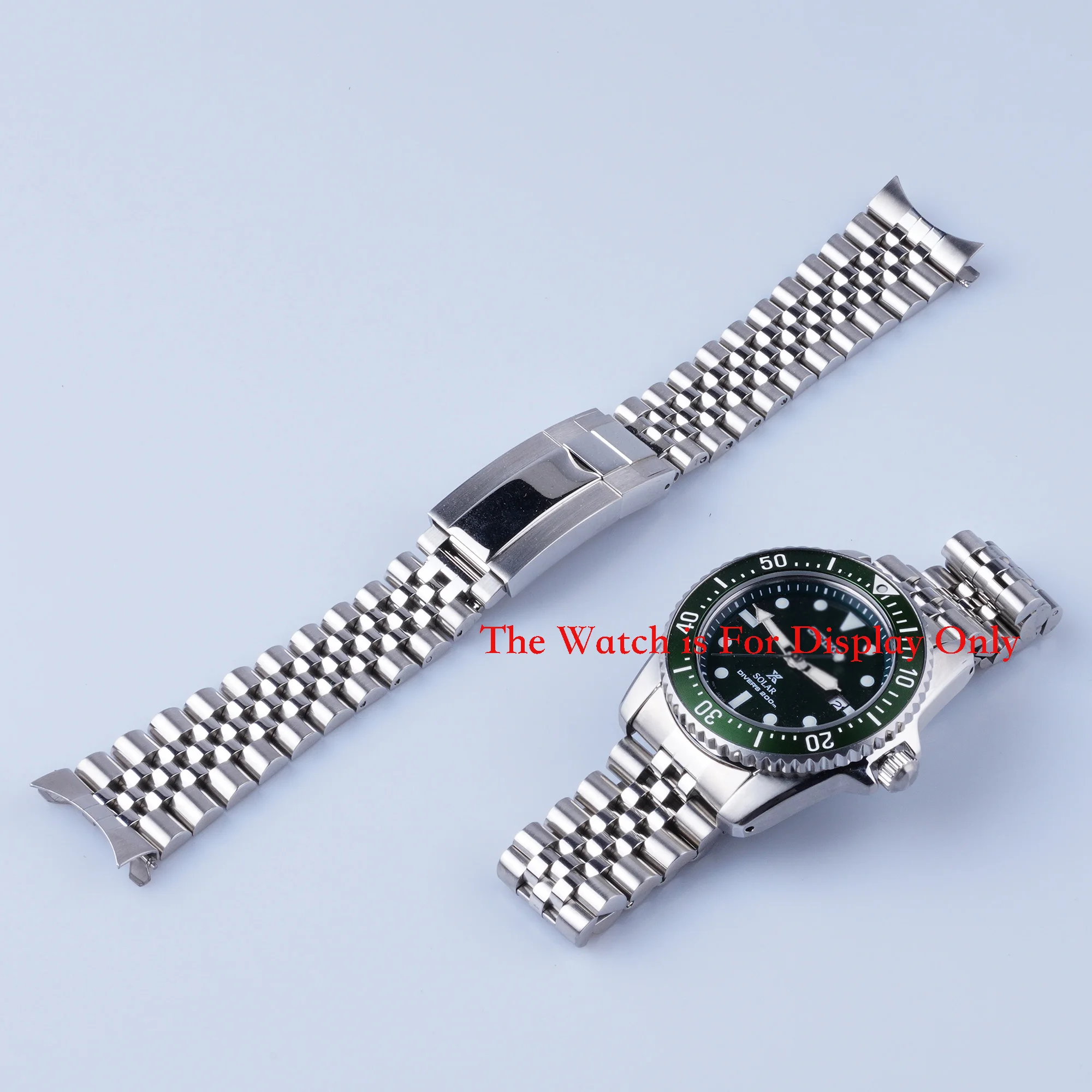 Seiko Watch Prospex - Pulseira de relógio Rolamy 20mm prateada,